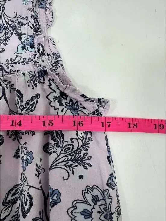 Adonna Floral 100% Cotton Cottagecore Prairie Nightgown Sz S Purple Ruffles - Picture 6 of 7